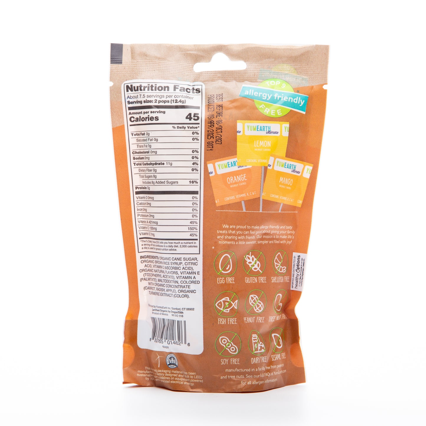 Yum Earth Organic Ultimate Anti-oxidant Lollipops 93g