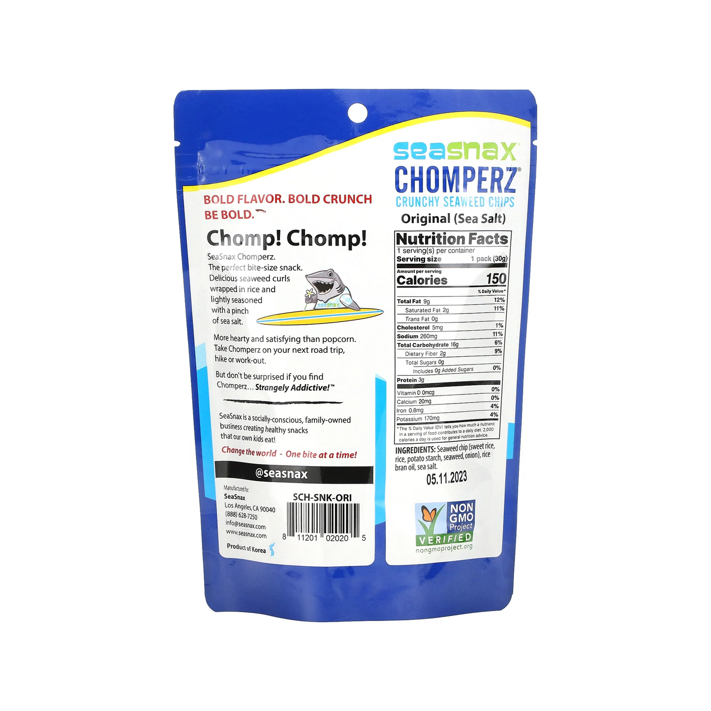 Seasnax Original Chomperz Seaweed Chips 30g