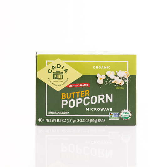 Cadia Organic Lightly Salted Microwave Popcorn 281g (3 x 94g bags)