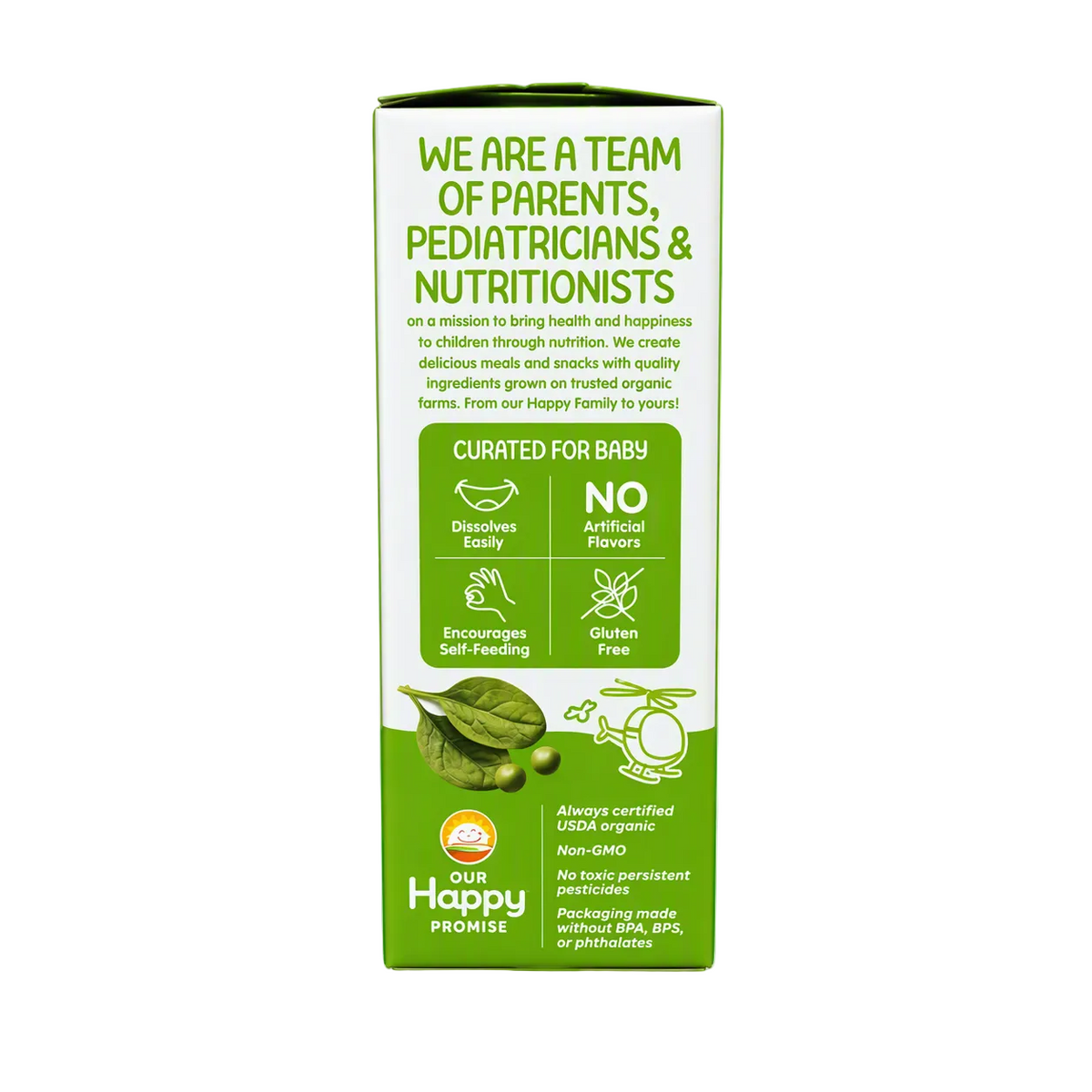 Happy Baby Organic Teethers Pea & Spinach 48g