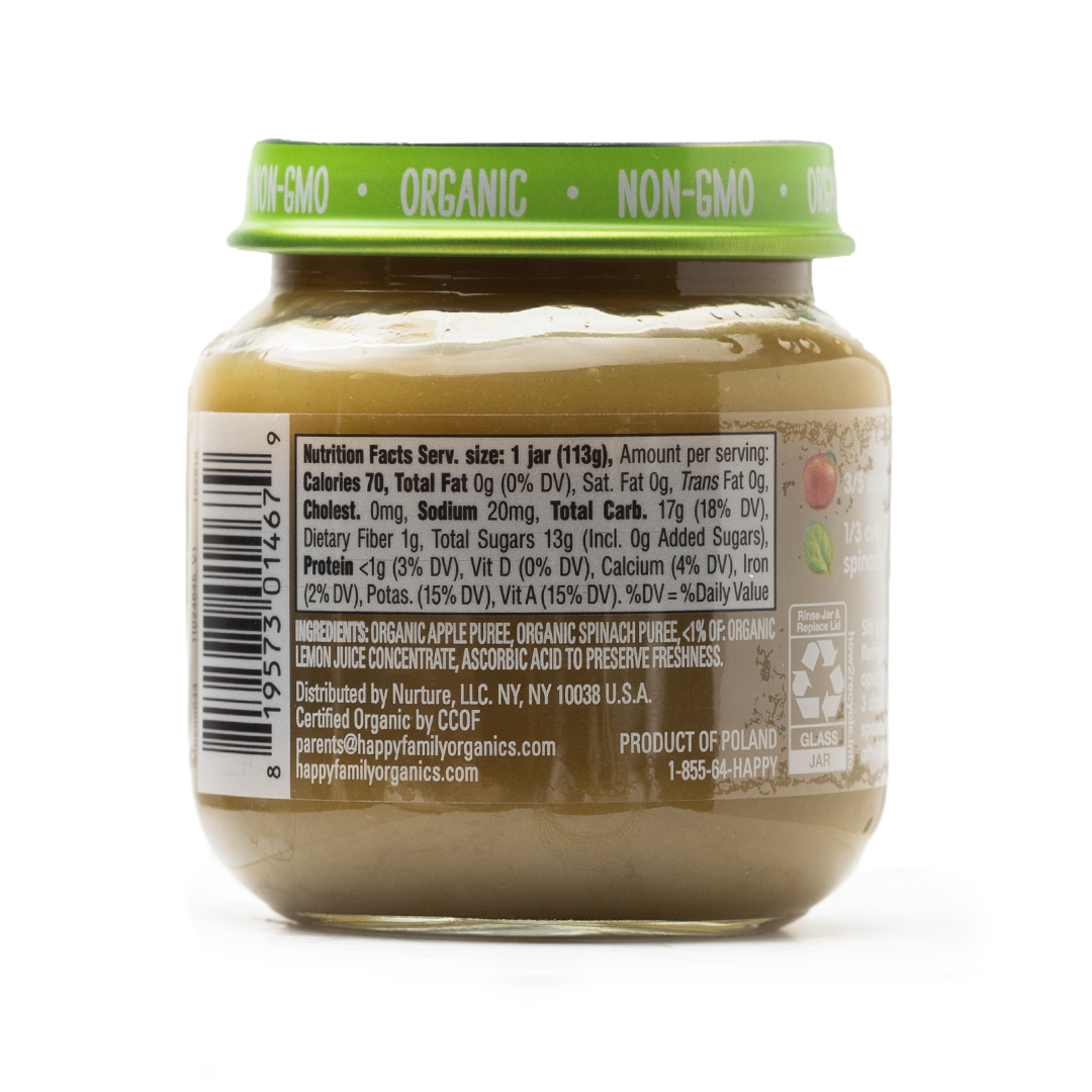Happy Baby Organic Apples & Spinach 113g