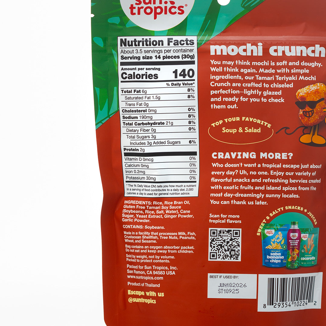 Sun Tropics Mochi Rice Bites Tamari Teriyaki 100g