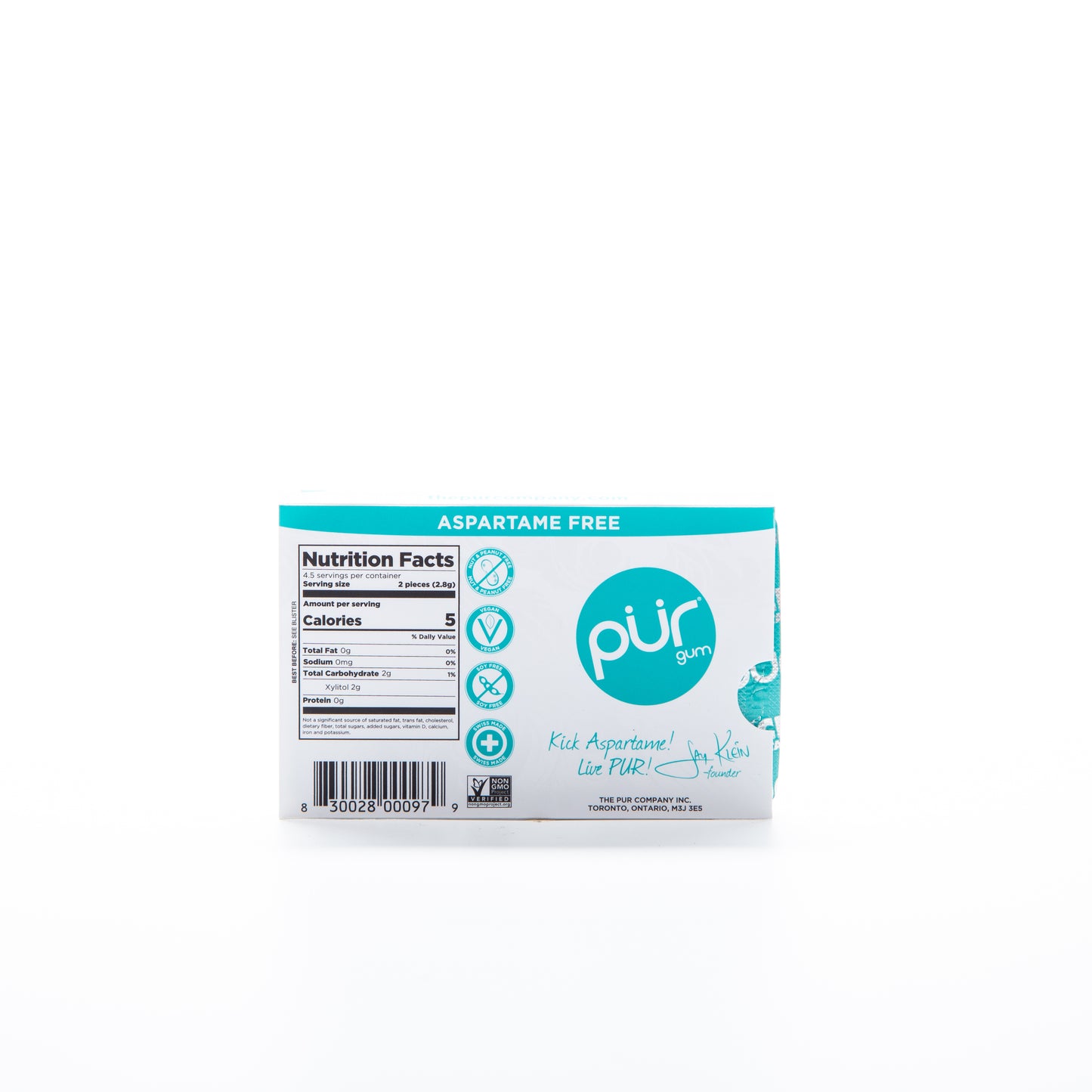 Pur Gum Wintergreen Chewing Gum - 9pcs