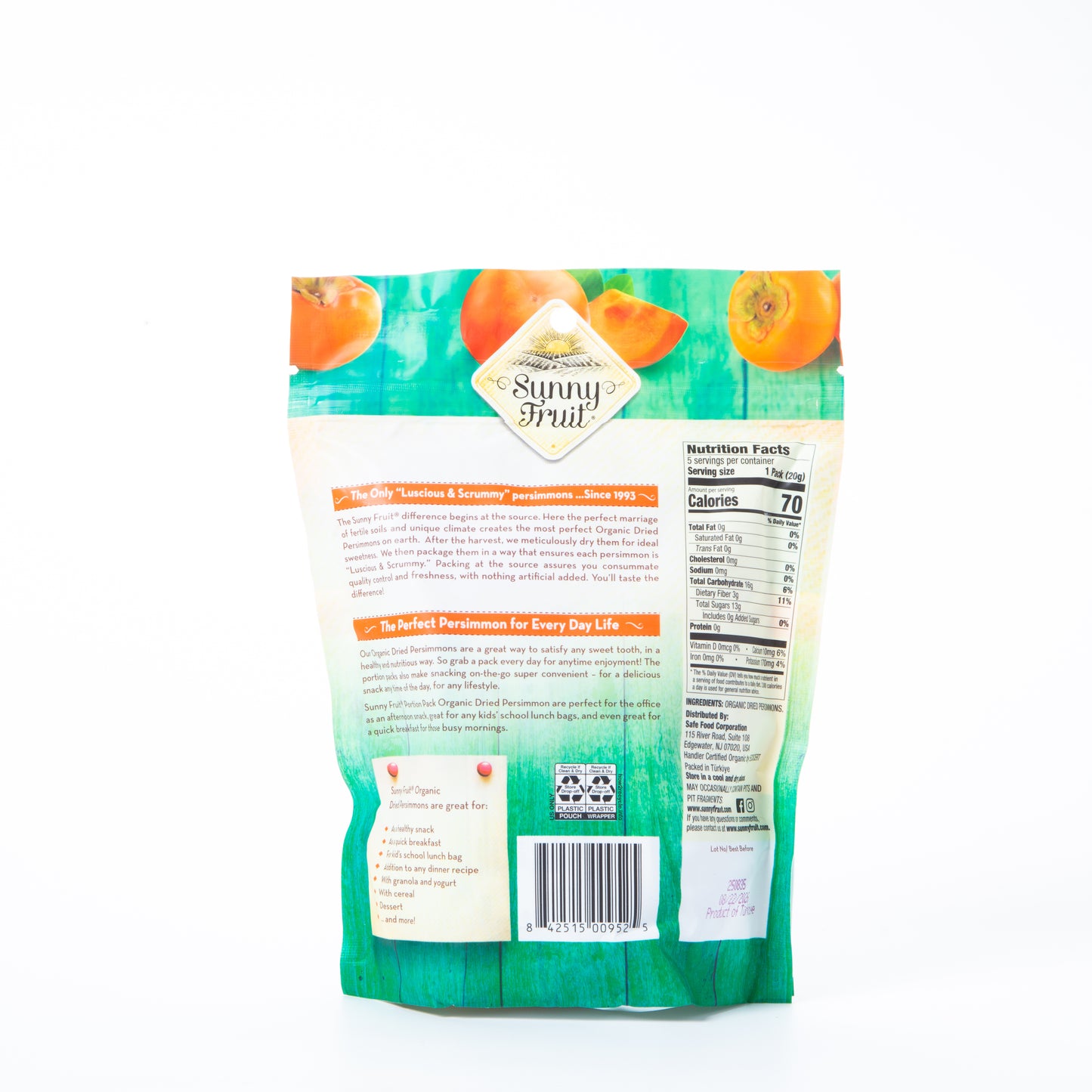 Sunny Fruit Organic Dried Persimmons 100g