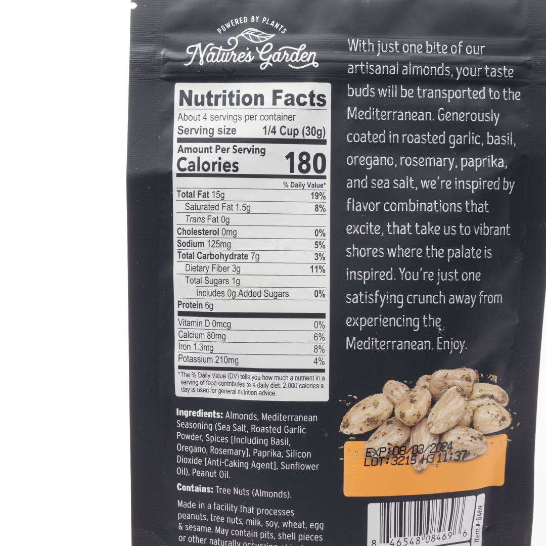 Nature's Garden Mediterranean Almonds 113g