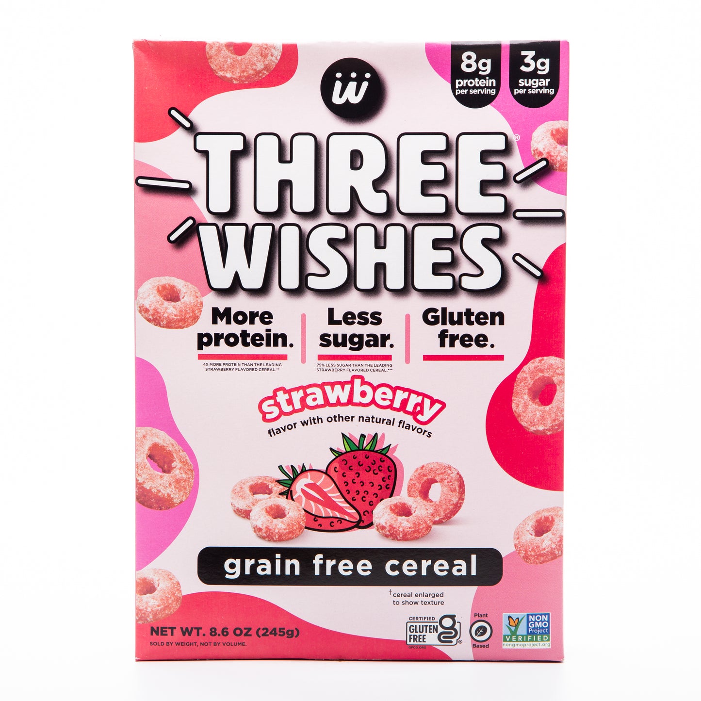 Three Wishes Strawberry Grain-Free Protein Cereal 245g