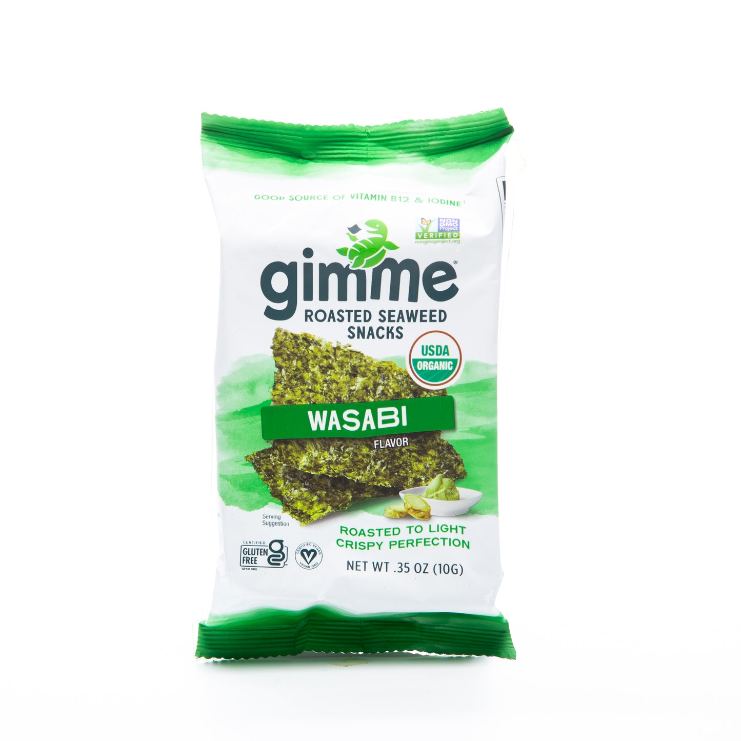 Gimme Organic Wasabi Roasted Seaweed Snacks 10g