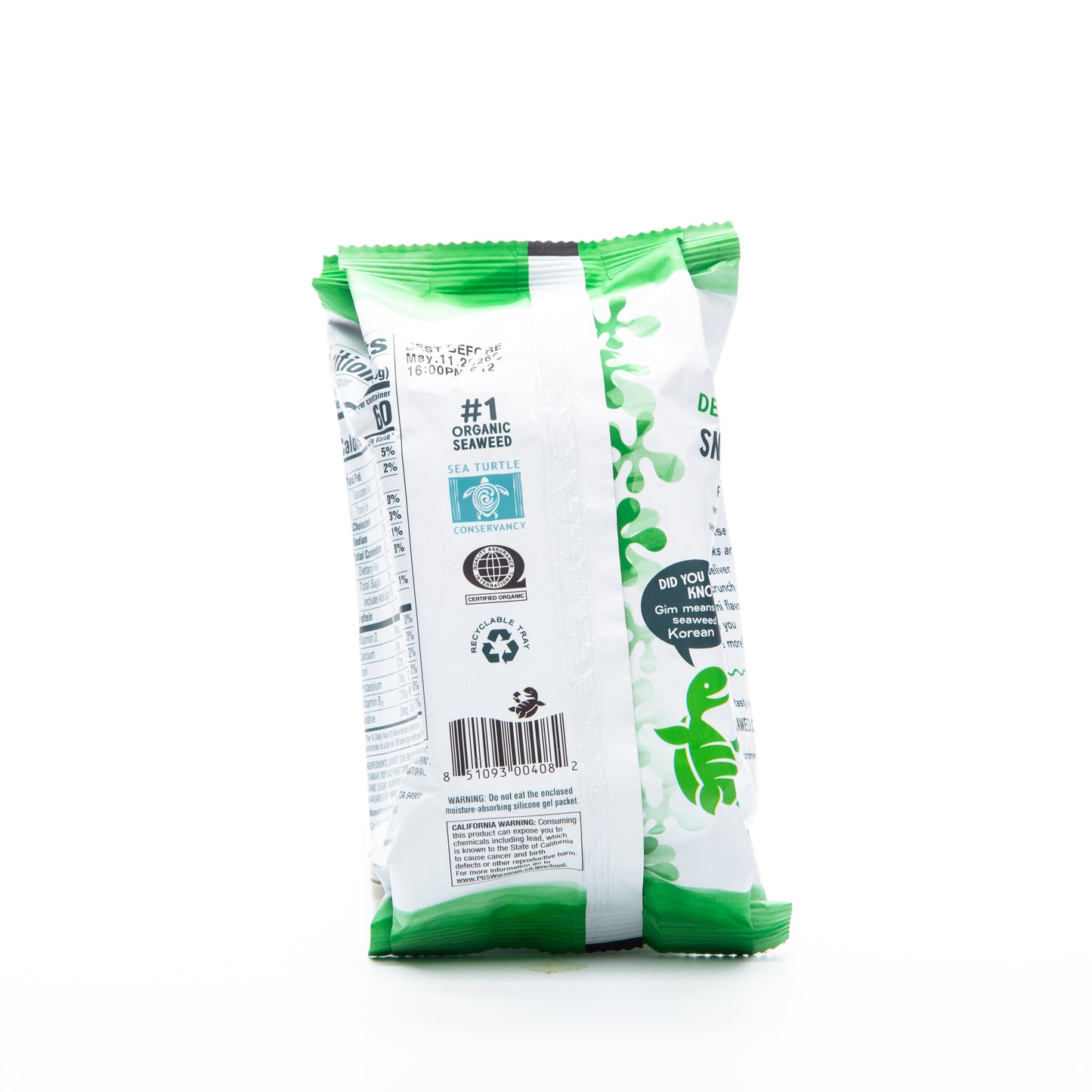 Gimme Organic Wasabi Roasted Seaweed Snacks 10g