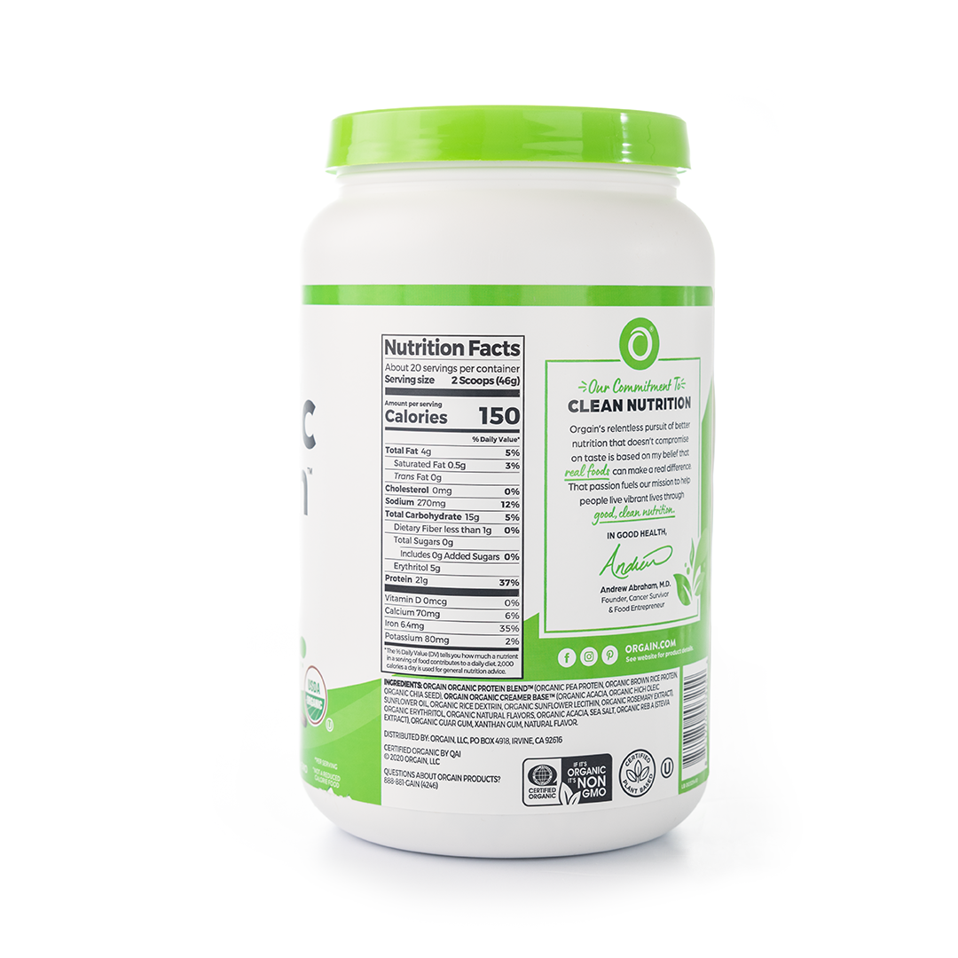 Orgain Plant-Based Organic Protein Powder Vanilla 920 Grams
