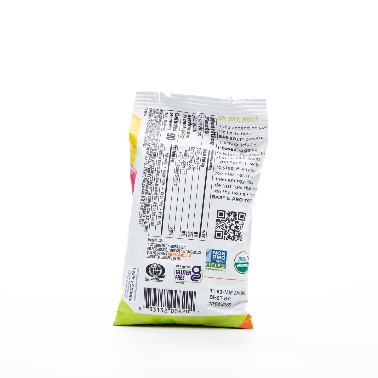 Pro Bar Organic Bolt Pink Lemonade Energy Chews 60g
