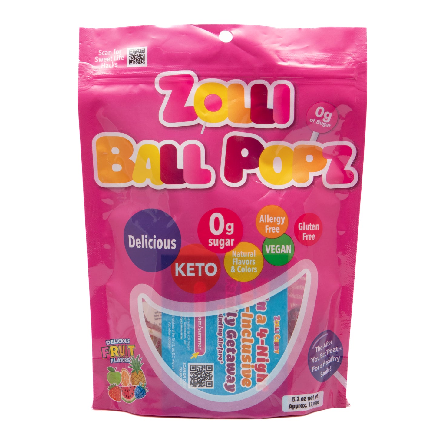 Zollipops Zolli Ball Popz  Assorted Fruit 5.2oz