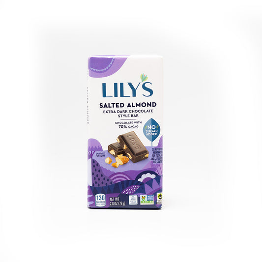 Lily's Salted Almond Extra Dark Chocolate Bar 70% Cocoa 80g