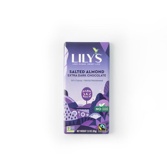 Lily's Salted Almond Extra Dark Chocolate Bar 70% Cocoa 80g