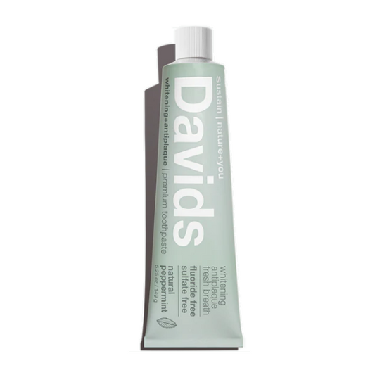 Davids Whitening Antiplaque Peppermint Fluoride Free Toothpaste 149g