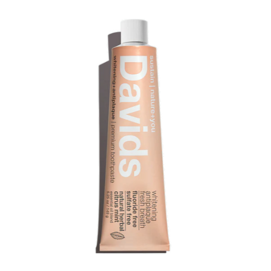 Davids Whitening Antiplaque Herbal Citrus Mint Fluoride Free Toothpaste 149g