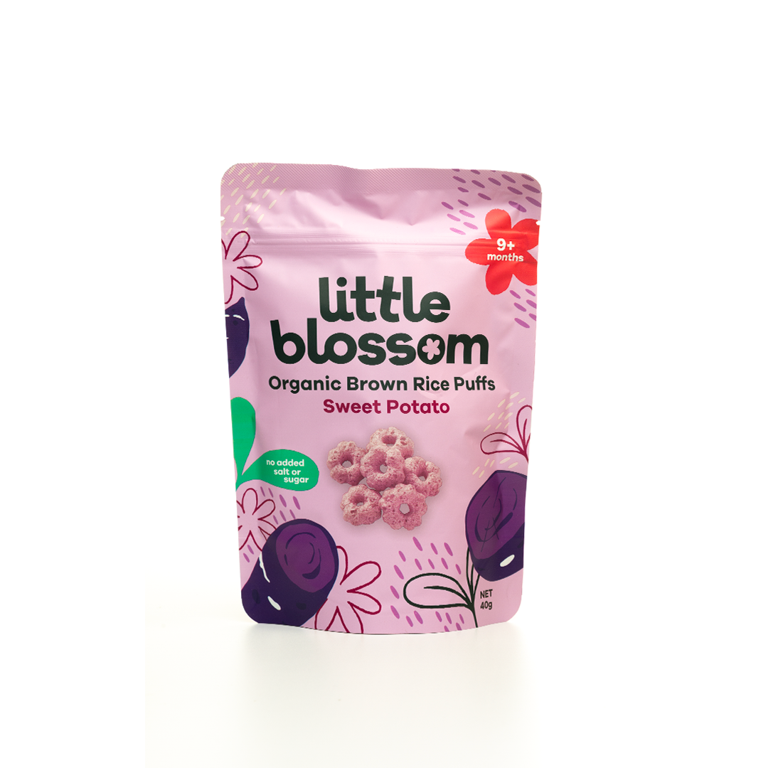 Little Blossom Organic Brown Rice Sweet Potato Puffs 40g