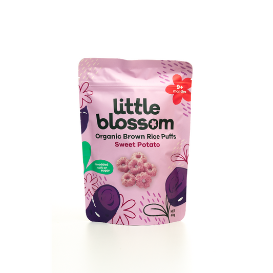 Little Blossom Organic Brown Rice Sweet Potato Puffs 40g