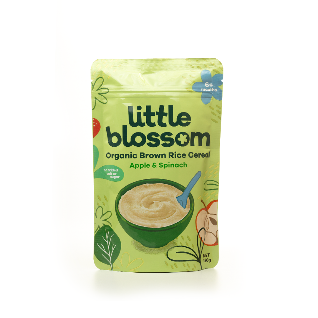 Little Blossom Organic Brown Rice Apple and Spinach Cereal 150g