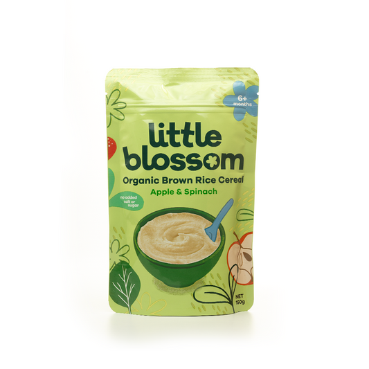 Little Blossom Organic Brown Rice Apple and Spinach Cereal 150g