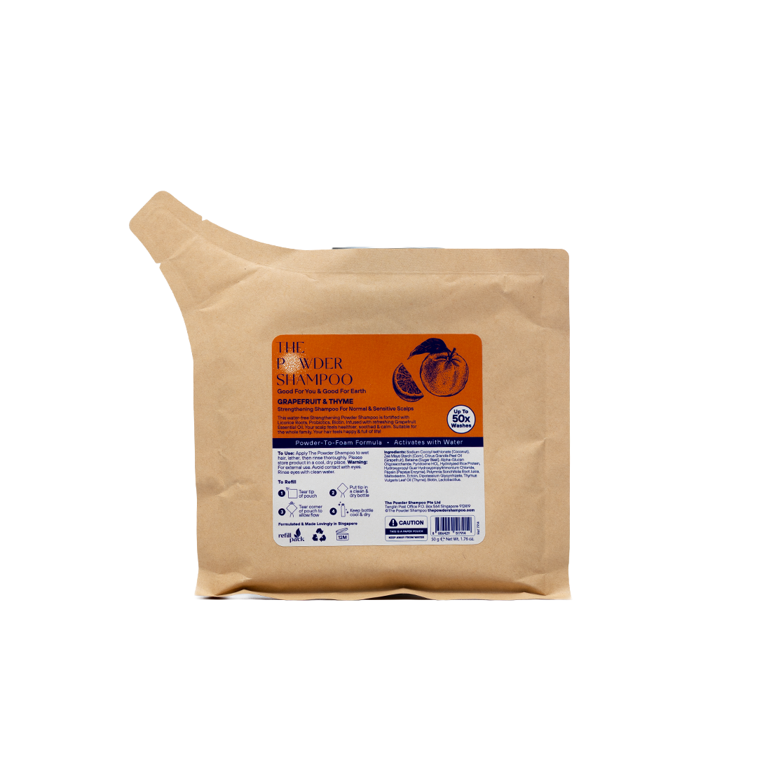The Powder Shampoo Grapefruit and Thyme Strengthening for Normal and Sensitive Scalp Refill 50g