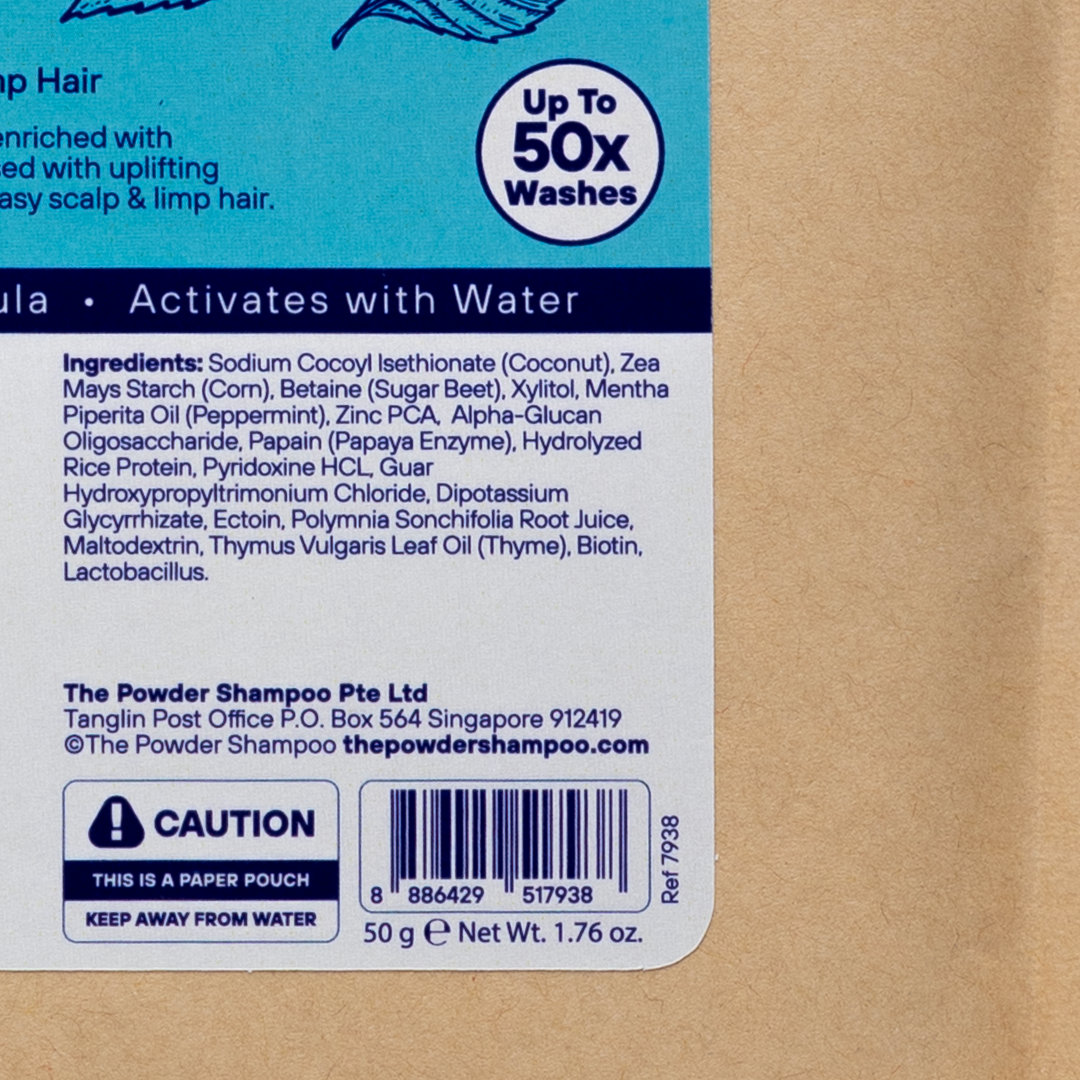 The Powder Shampoo Peppermint and Thyme For Oily Scalp Refill 50g