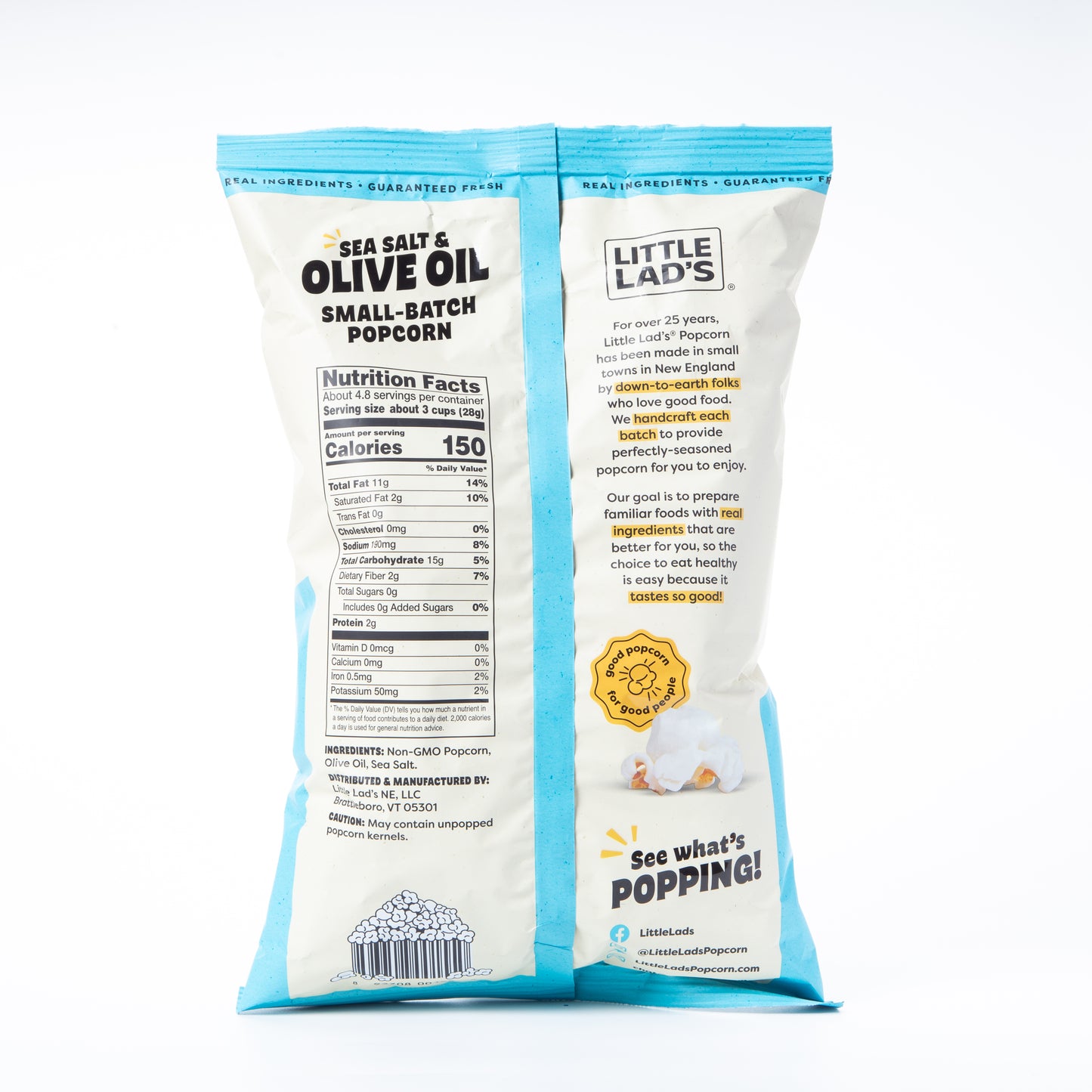 Little Lad's Sea Salt and Olive Oil Popcorn 136g