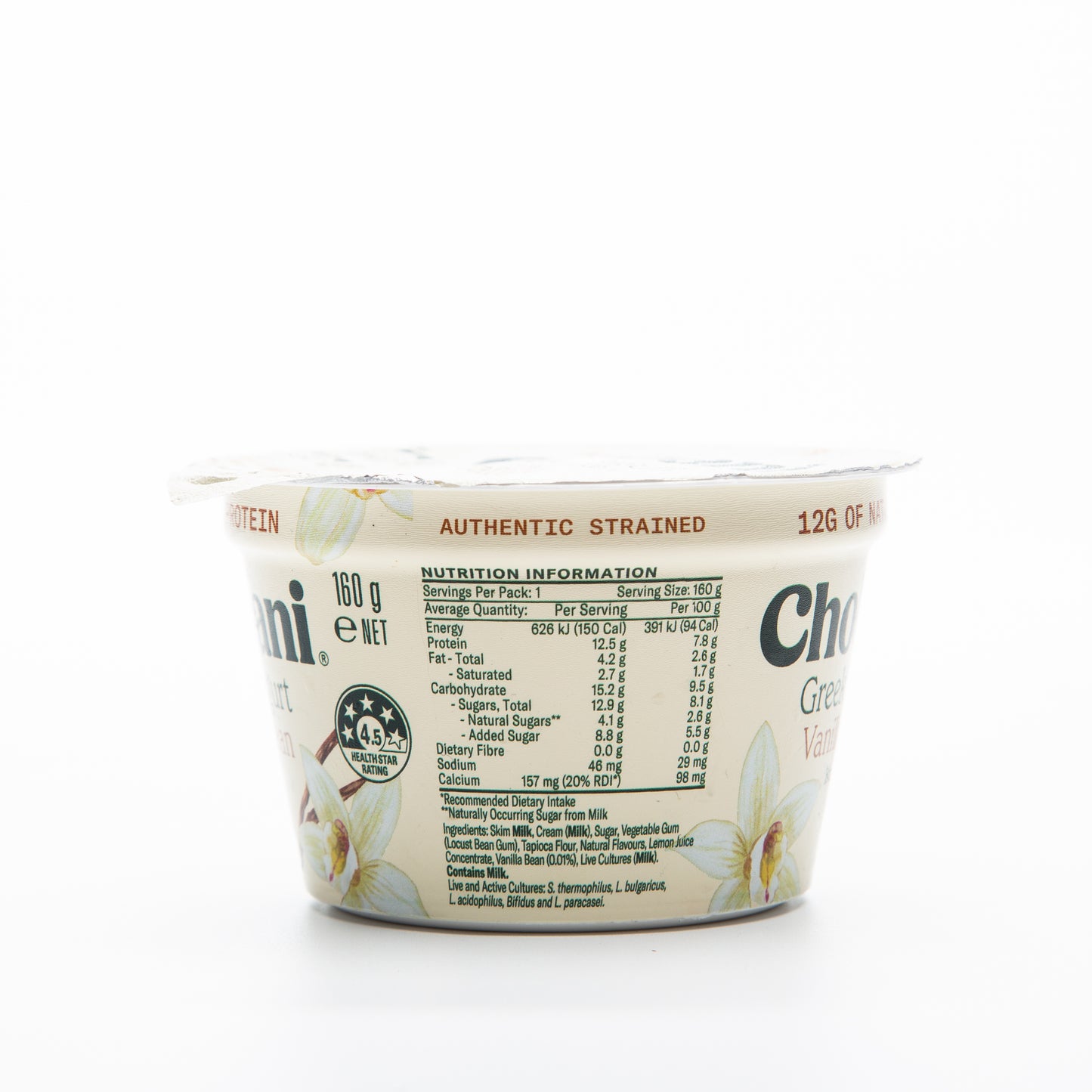 Chobani Vanilla Bean Blended Greek Yogurt 160g