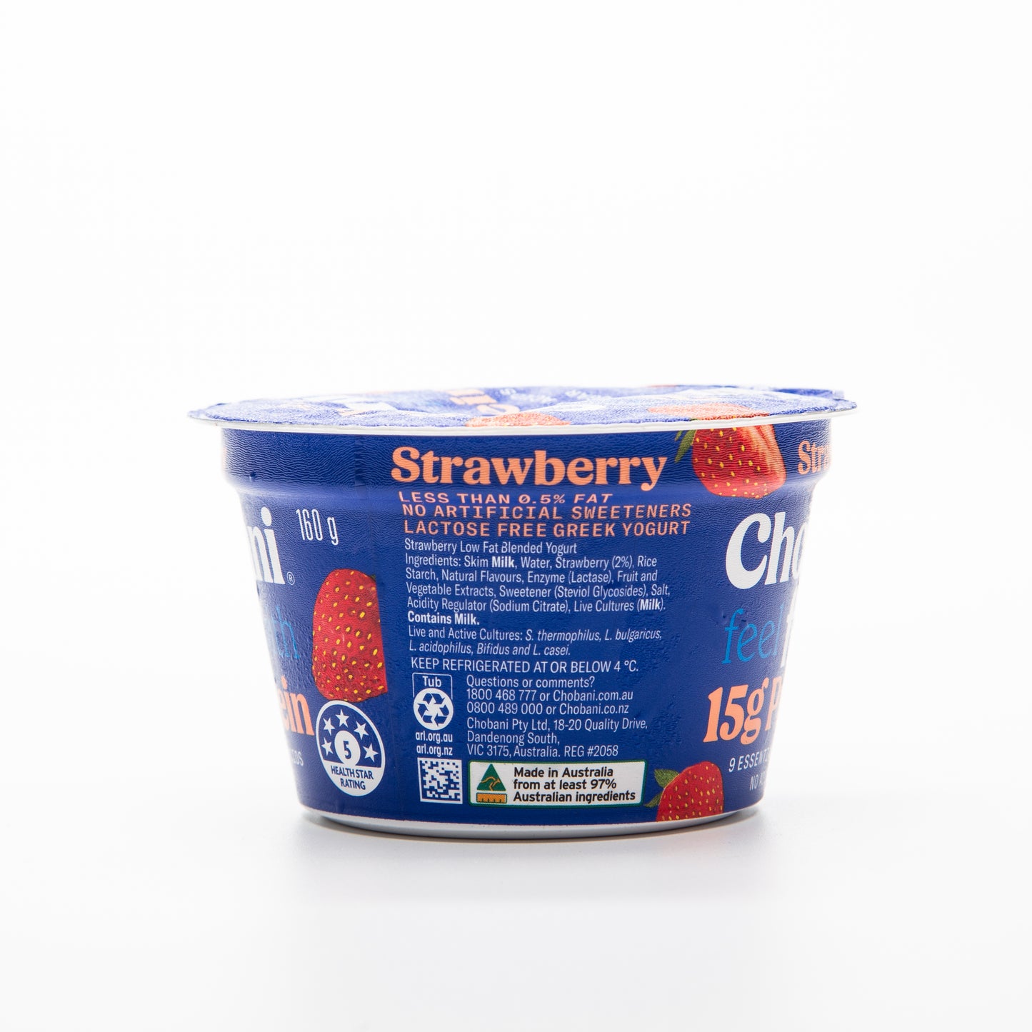 Chobani Strawberry Greek Yogurt Fit (15 g Protein) – 160 g