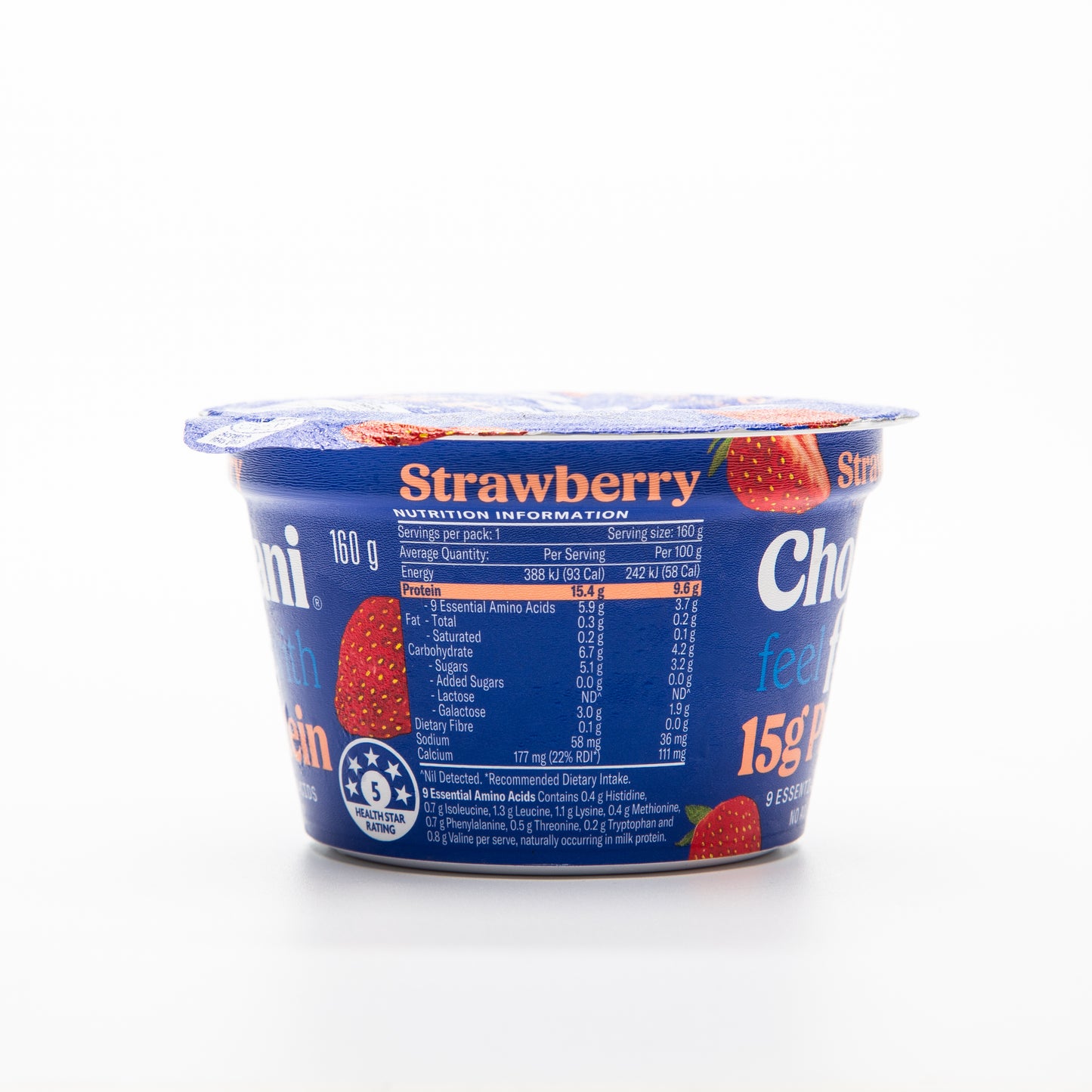 Chobani Strawberry Greek Yogurt Fit (15 g Protein) – 160 g
