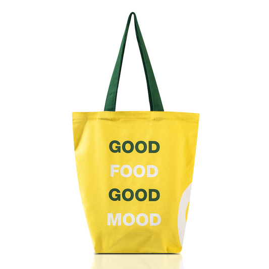 Healthy Options Yellow Tote Bag - Good Food Good Mood