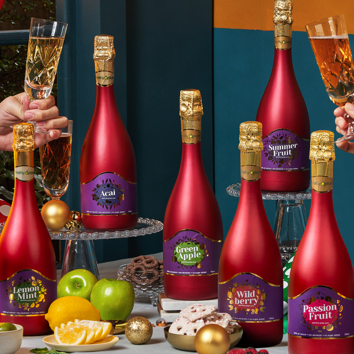 Healthy Options Assorted Sparkling Grape Juice 750ml (Box of 6s)