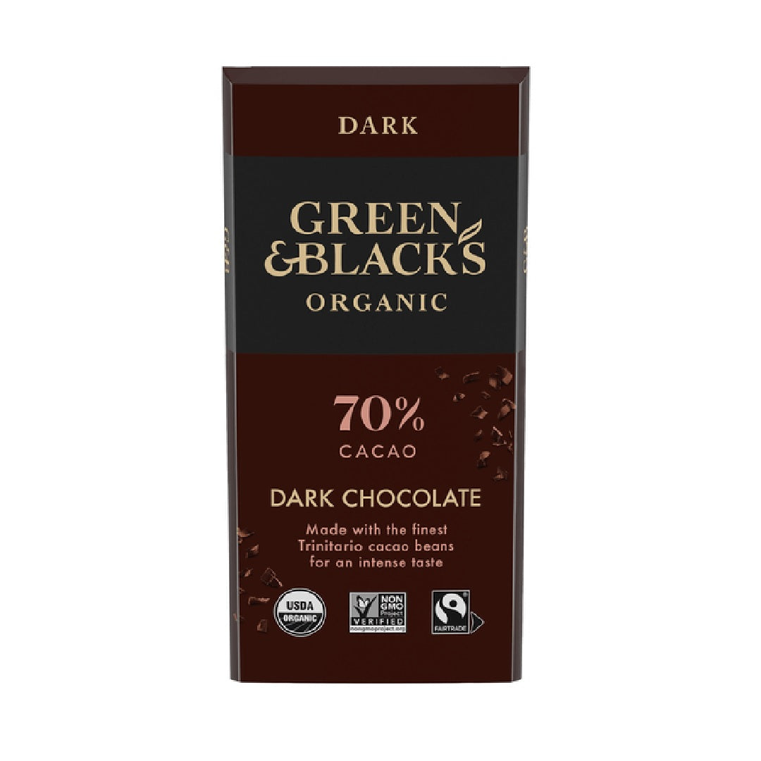 Green & Black's Organic Dark Chocolate 70% Cacao 90g – Healthy Options