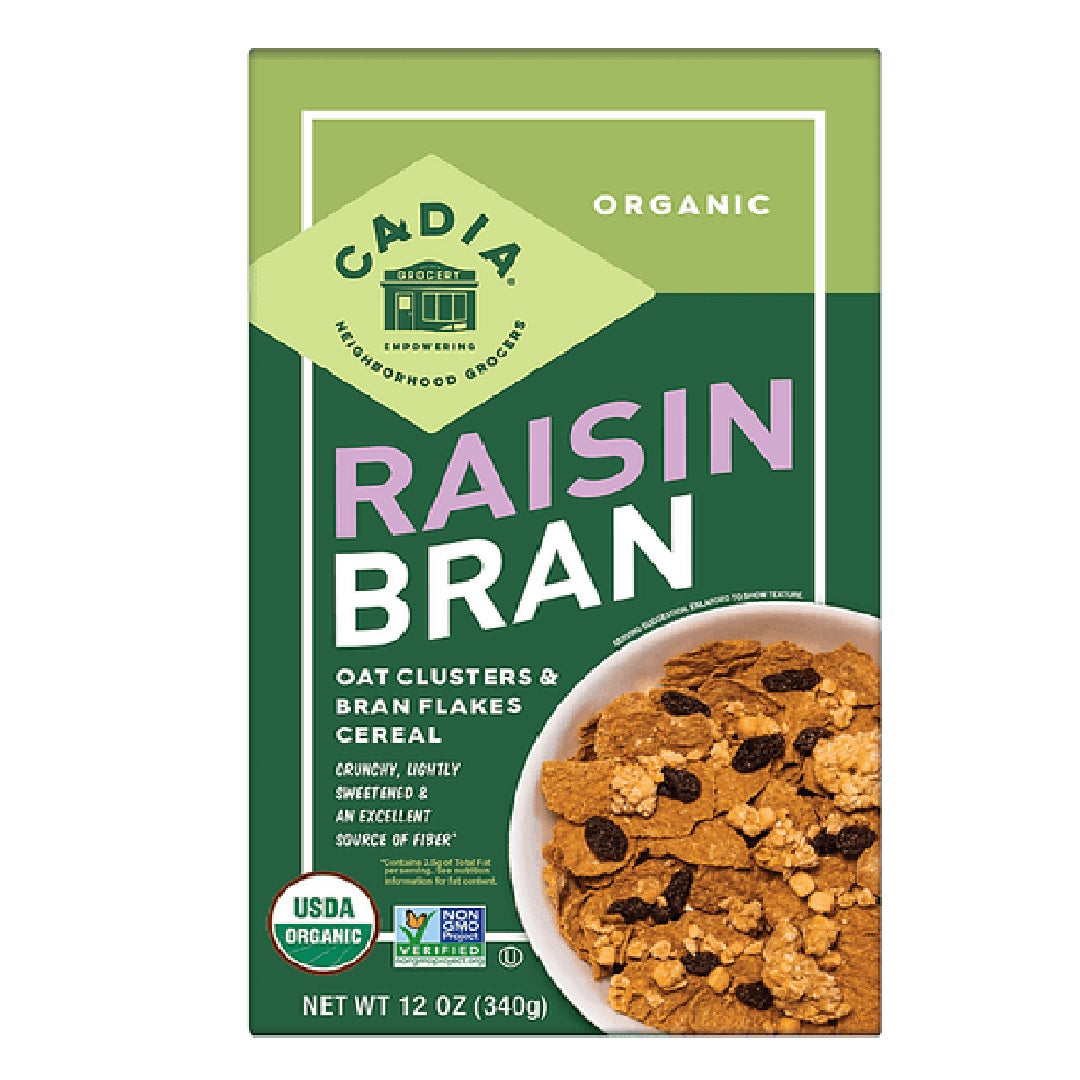 Cadia Organic Raisin Bran Clusters and Flakes Cereals 340g