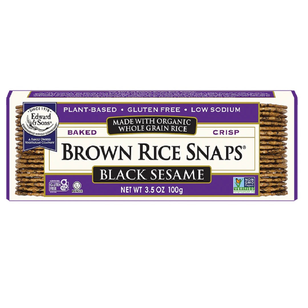 Edward & Sons Brown Rice Snaps Black Sesame 100g
