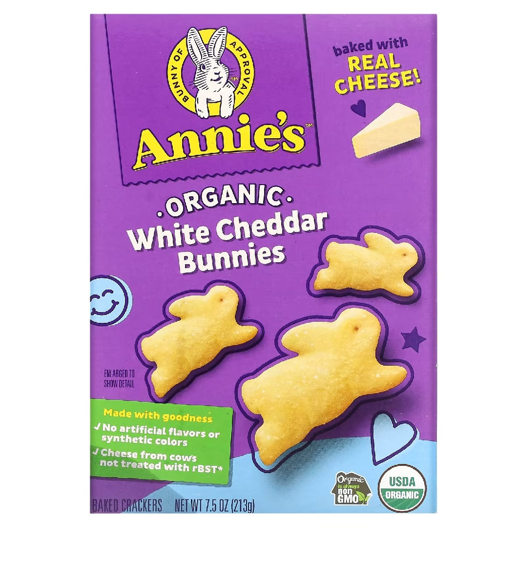 Annie's Organic White Cheddar Bunnies Baked Snack Crackers 212g