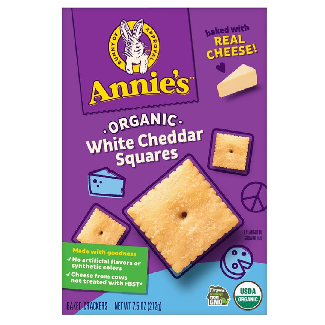 Annie's Homegrown Organic White Cheddar Squares 212g – Healthy Options