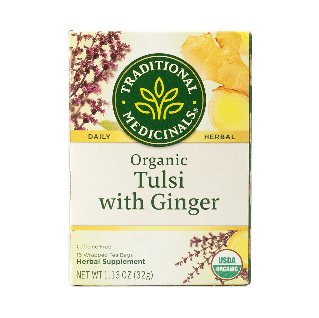 Traditional Medicinals Organic Tulsi with Ginger Herbal Tea 32g
