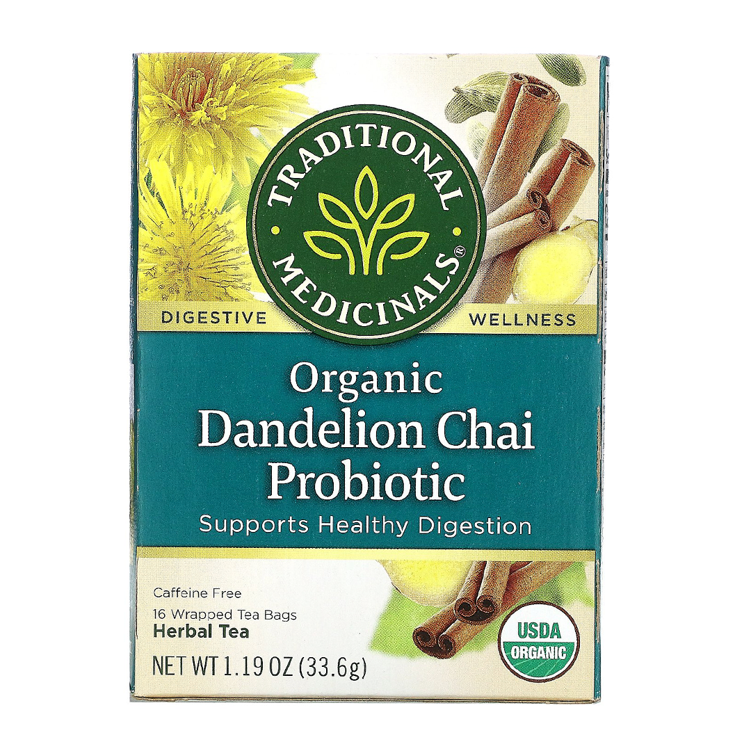 Traditional Medicinals Organic Probiotic Dandelion Chai 16 tea bags