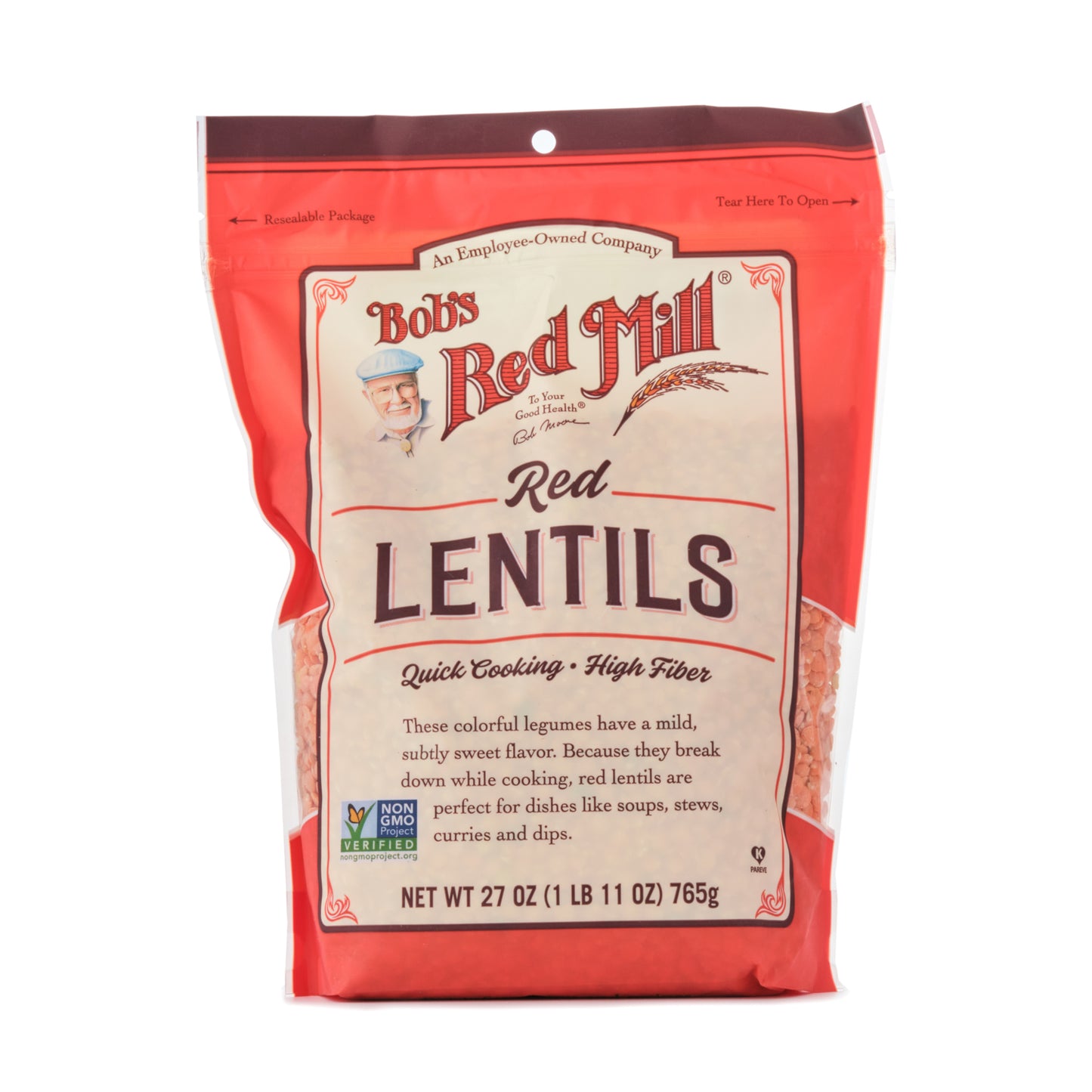 Bob's Red Mill Red Lentils 765g