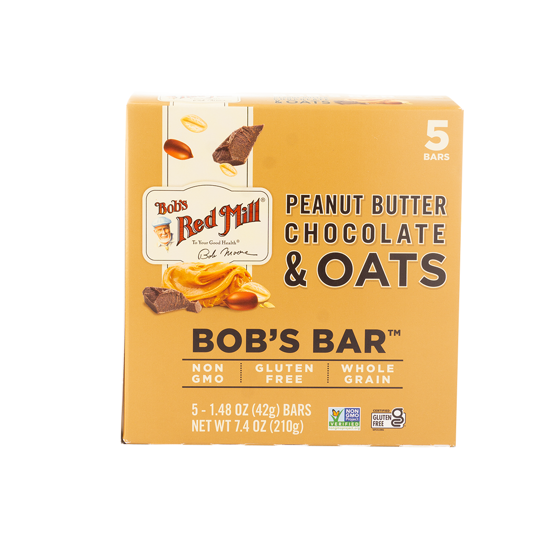 Bob's Red Mill Peanut Butter Chocolate & Oats Bob's Bar 5 - 42g Bars ...