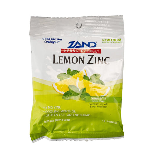 Zand Lemon Zinc Herbalozenge Lemon Mint 15 Lozenges