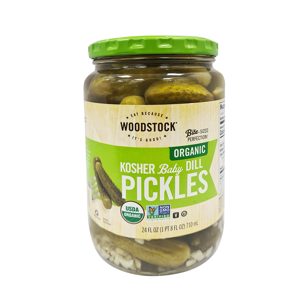 Woodstock Farms Organic Kosher Baby Dill Pickles 710ml