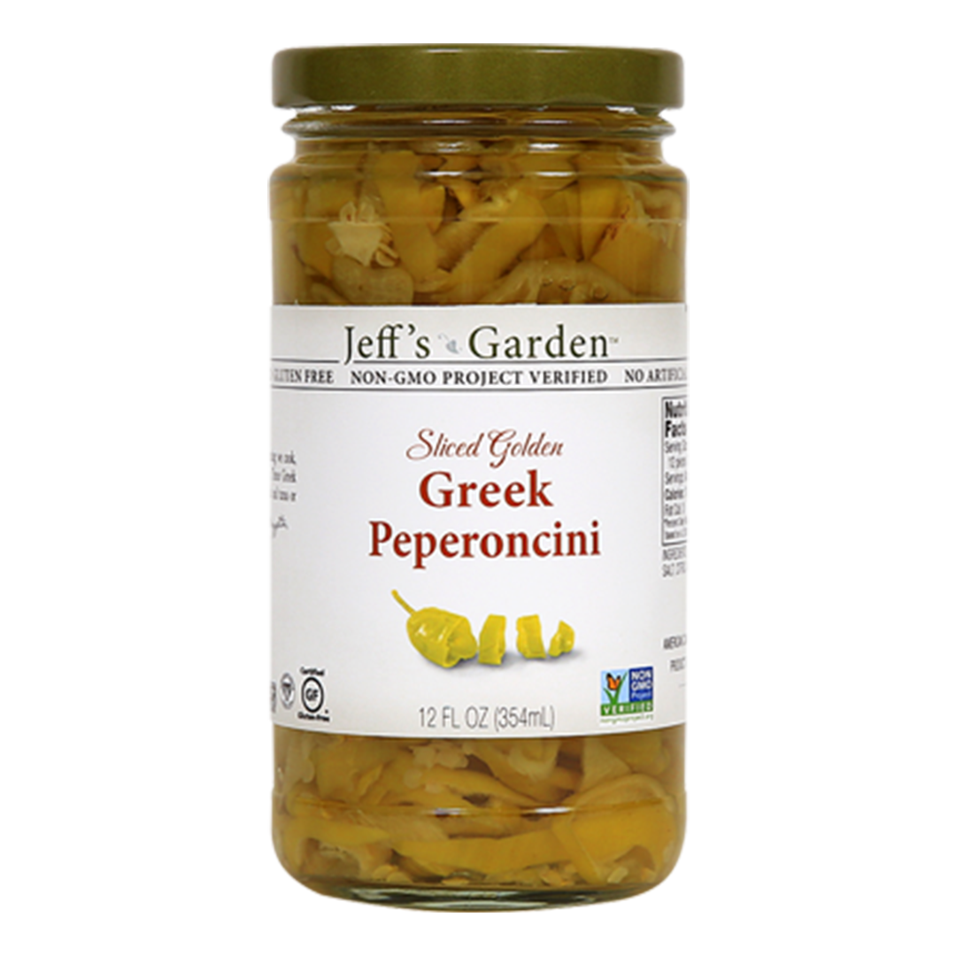Jeff's Garden Sliced Golden Greek Peperoncini 354ml