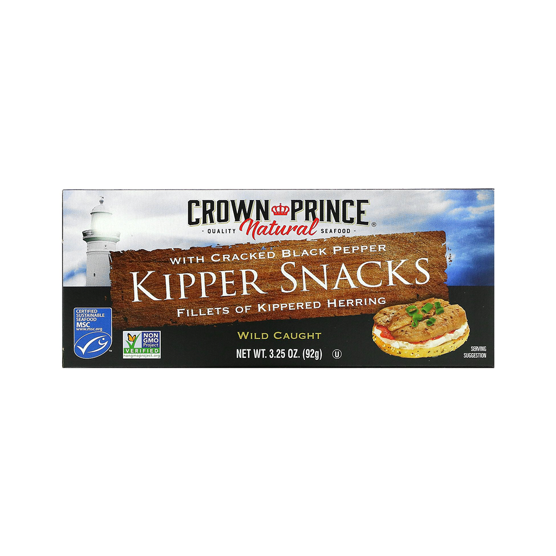 Crown Prince Natural Kipper Snacks With Cracked Black Pepper 92g