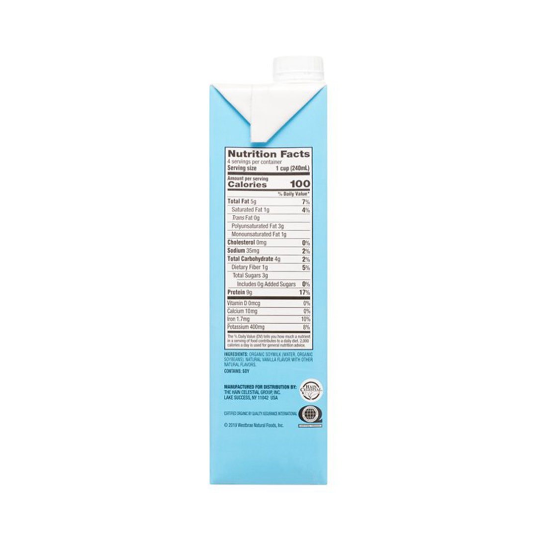 Westsoy Organic Unsweetened Vanilla Soy Milk 946ml