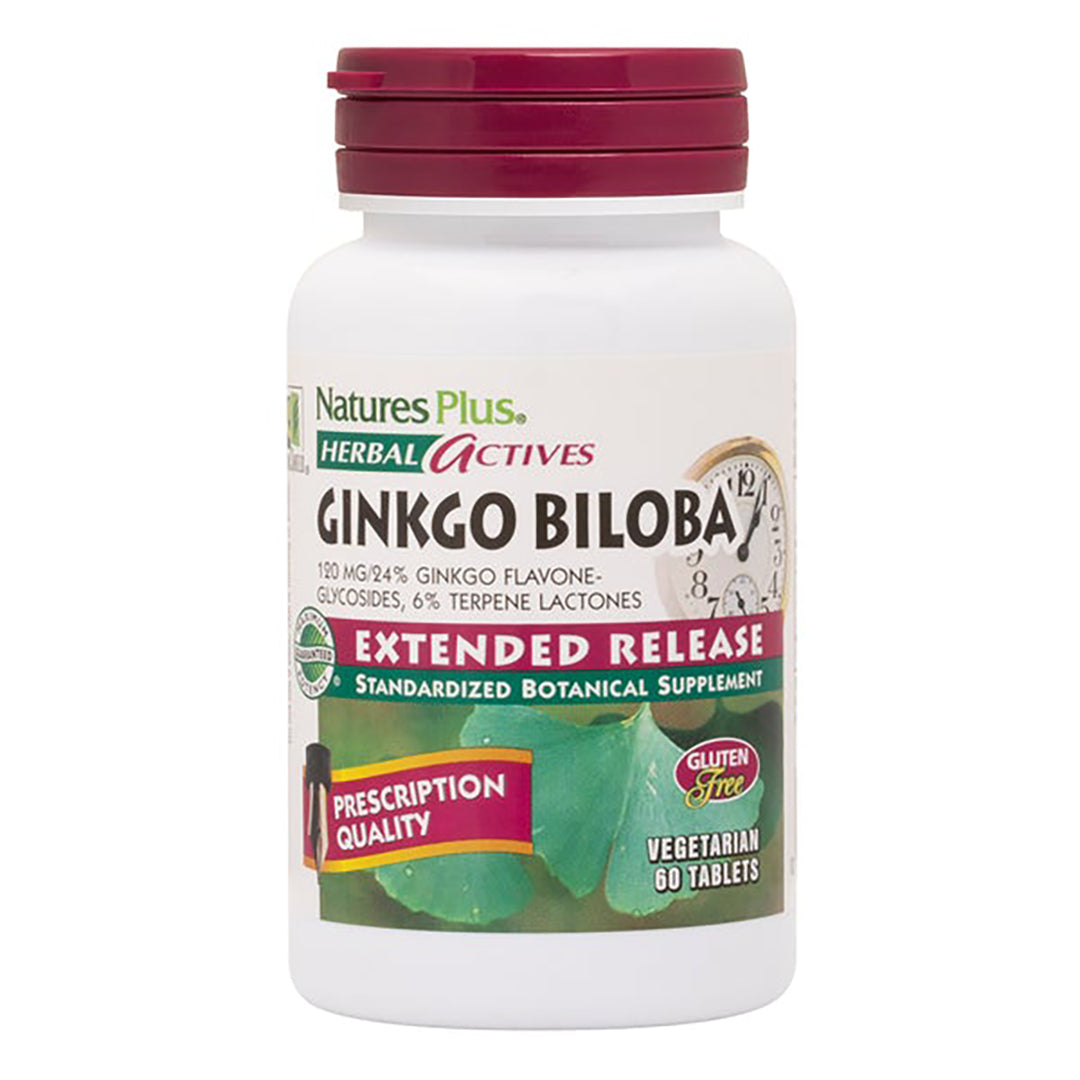 Nature's Plus Herbal Actives Ginkgo Biloba 120mg Extended Release 60 Tablets