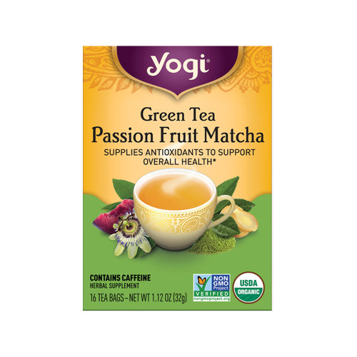 Yogi Organic Green Tea Passion Fruit Matcha 16 Tea Bags
