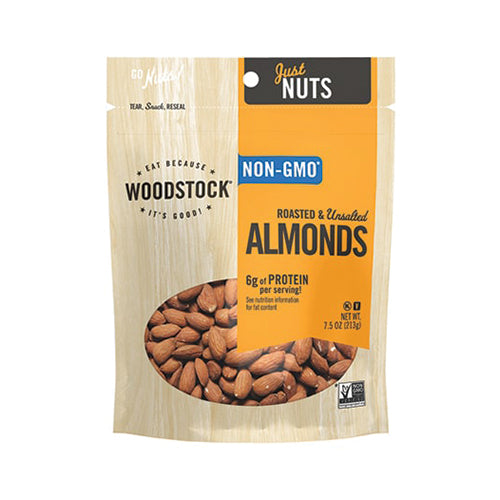 Woodstock Farms Roasted & Unsalted Almonds 213g