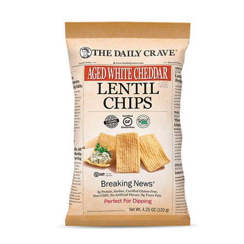 The Daily Crave Lentil Chips Aged White Cheddar 120g