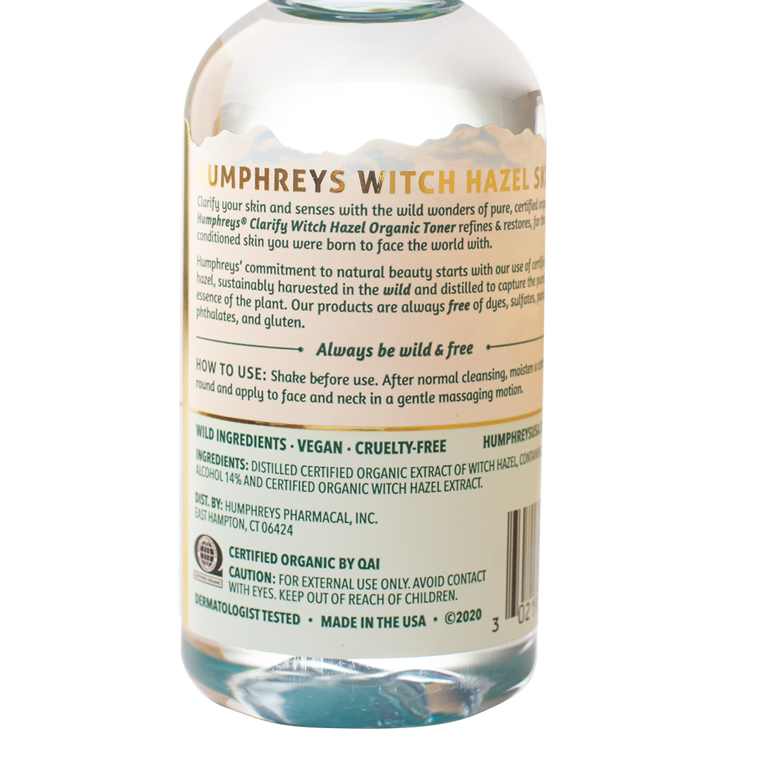 Humphreys Witch Hazel Organic Toner Clarify Pure Witch Hazel 97ml